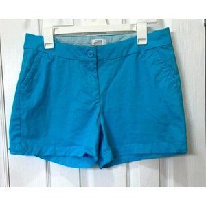 Crown & Ivy shorts women size 8 Caroline chino aqua beach Summer nice condition